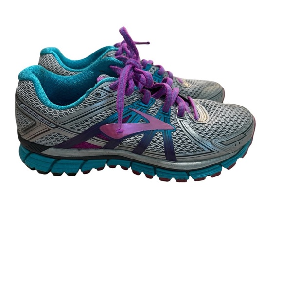 Brooks Women's Athletic Shoes in Gray and Purple with Teal Accents - Picture 6 of 10